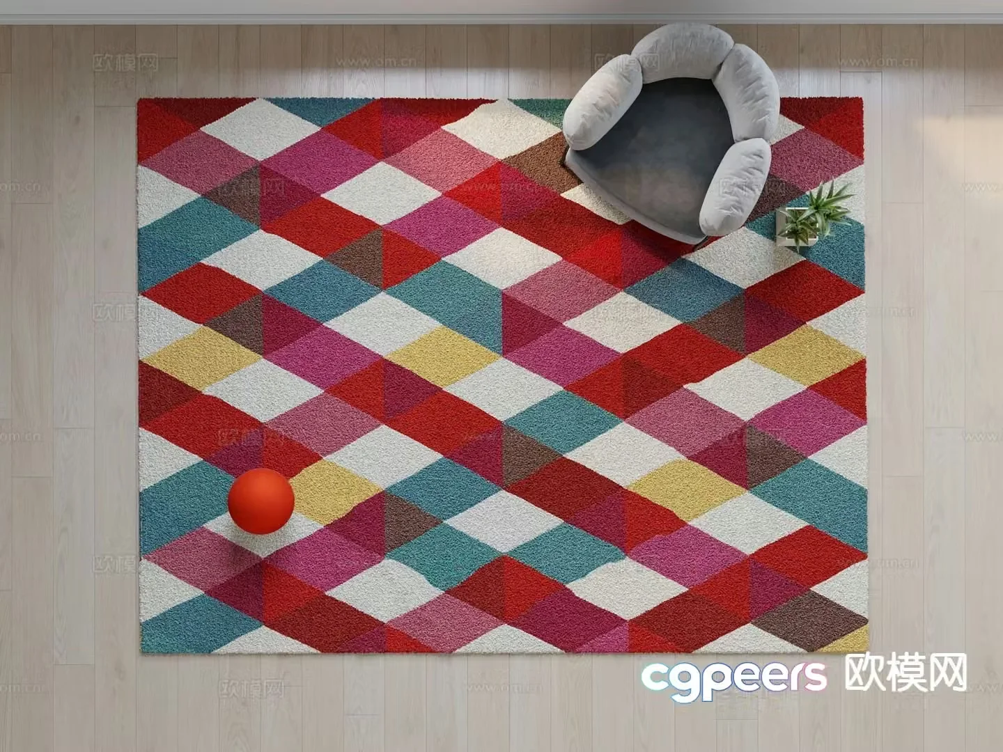 Medieval style carpet internet celebrity carpet 3d model