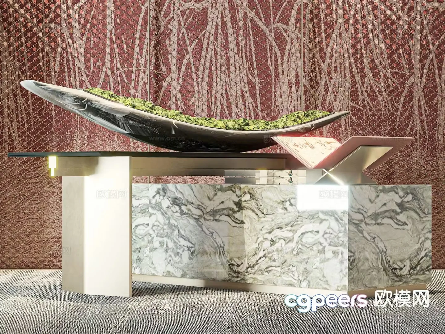 Modern plant small scene 3d model
