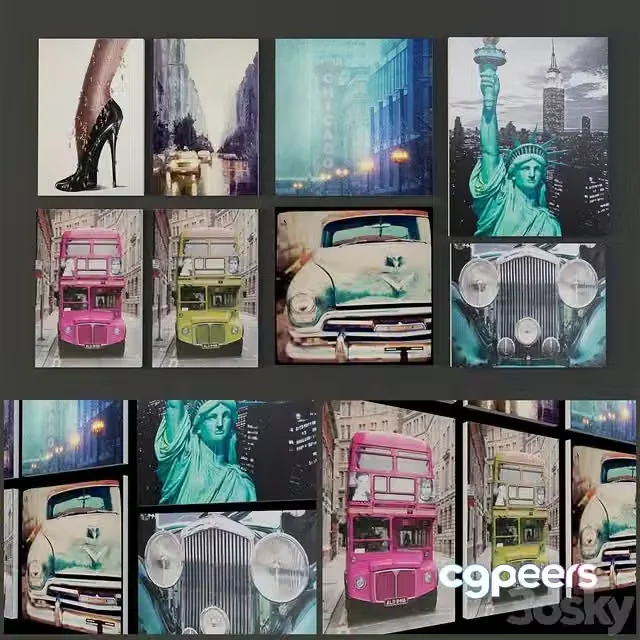 3ds Max Free – A selection of contemporary paintings New York, Chicago