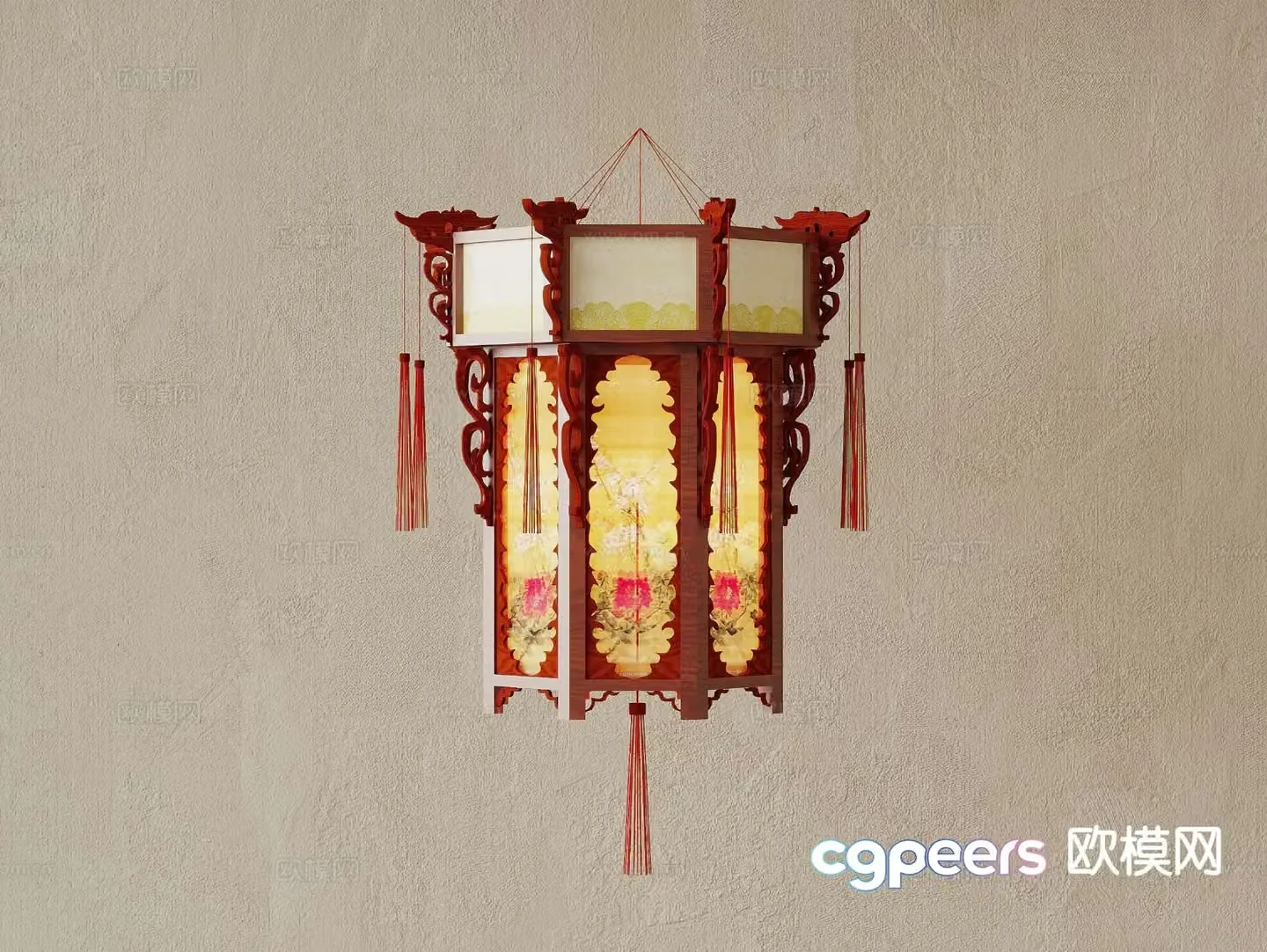 New Chinese style decorative lamp antique lantern 3d model