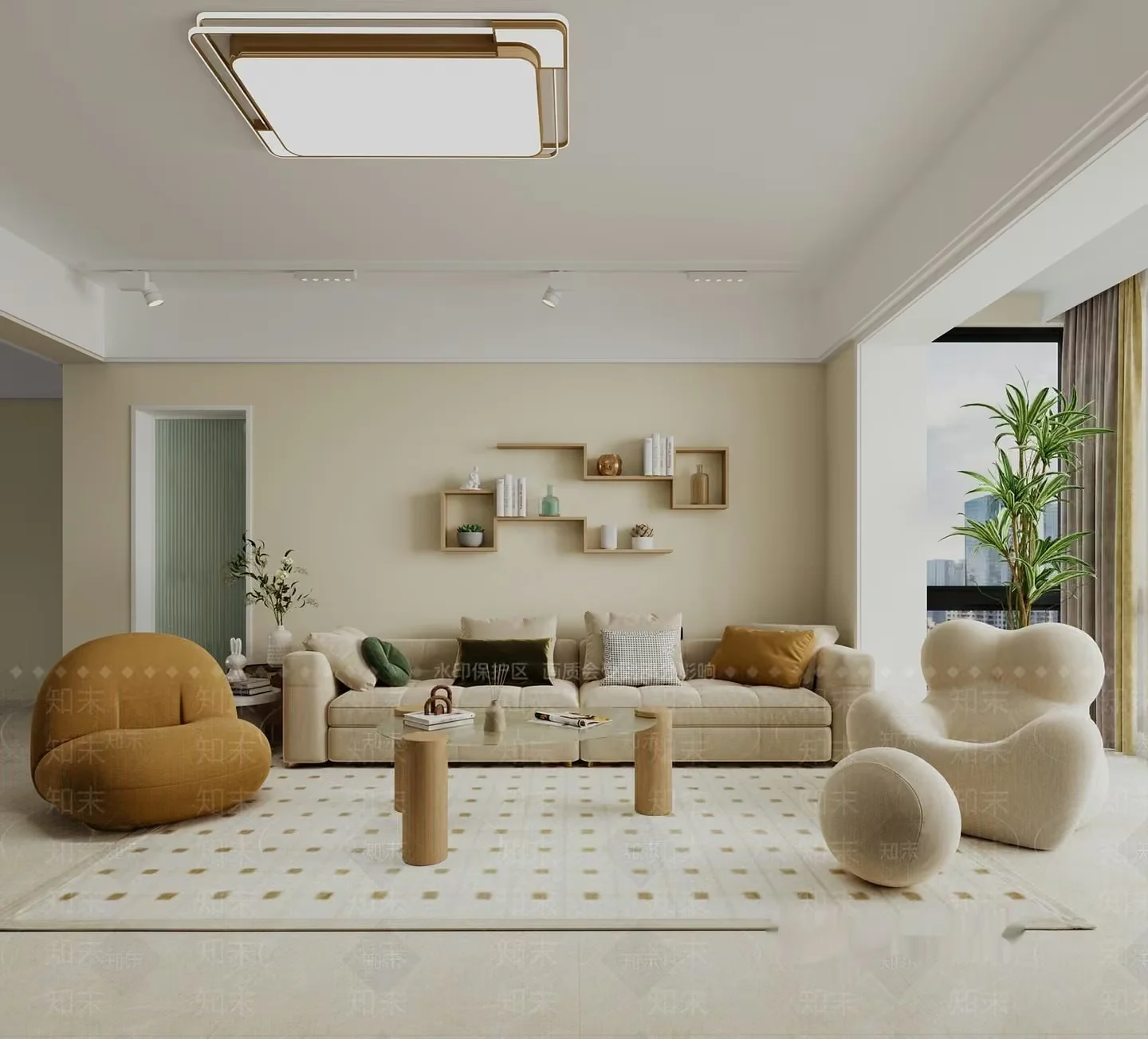 Modern Living Room 3D Model – 19551 – VRAY Render