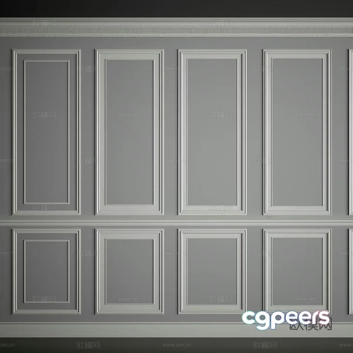 Simple European gypsum line wall decoration 3D model