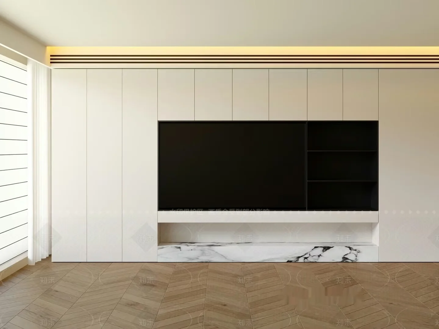 Modern White Cabinet 3D Model – 15233 – VRAY Render