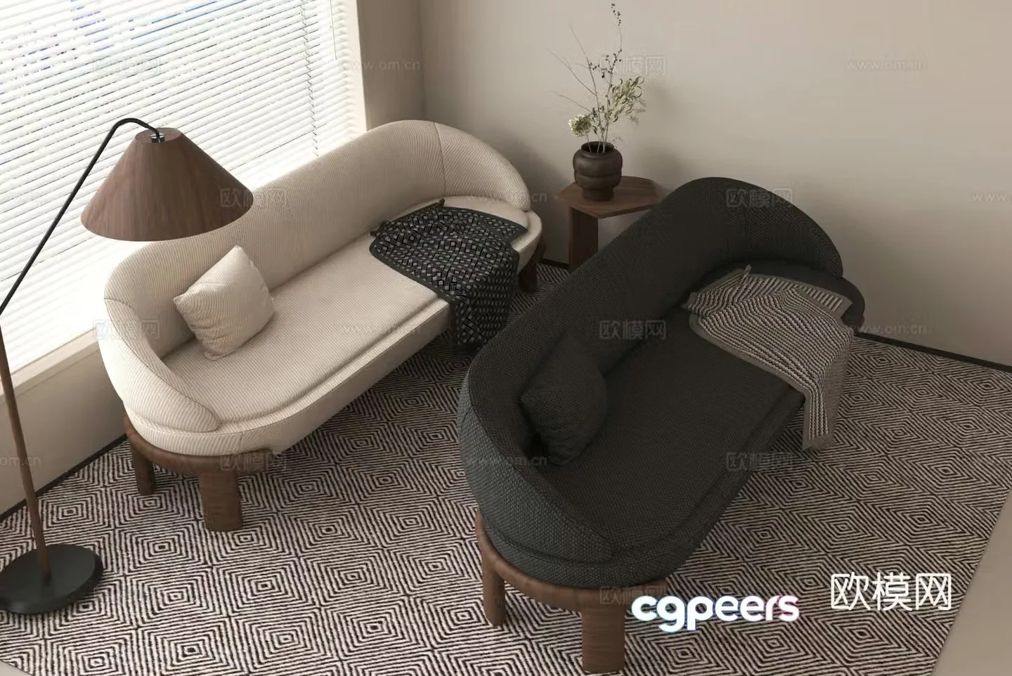 Wabi-sabi loveseat 3d model