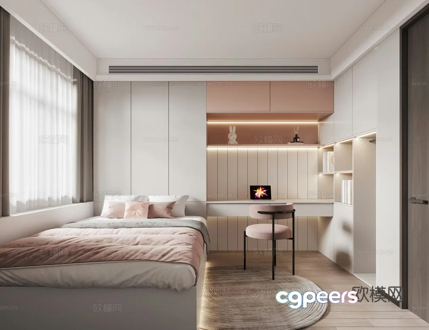 Modern girl room 3d model