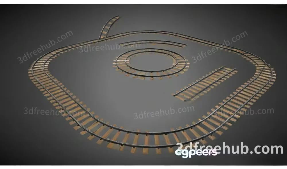 3D Train Tracks 3D Model – 22472 – VRAY Render