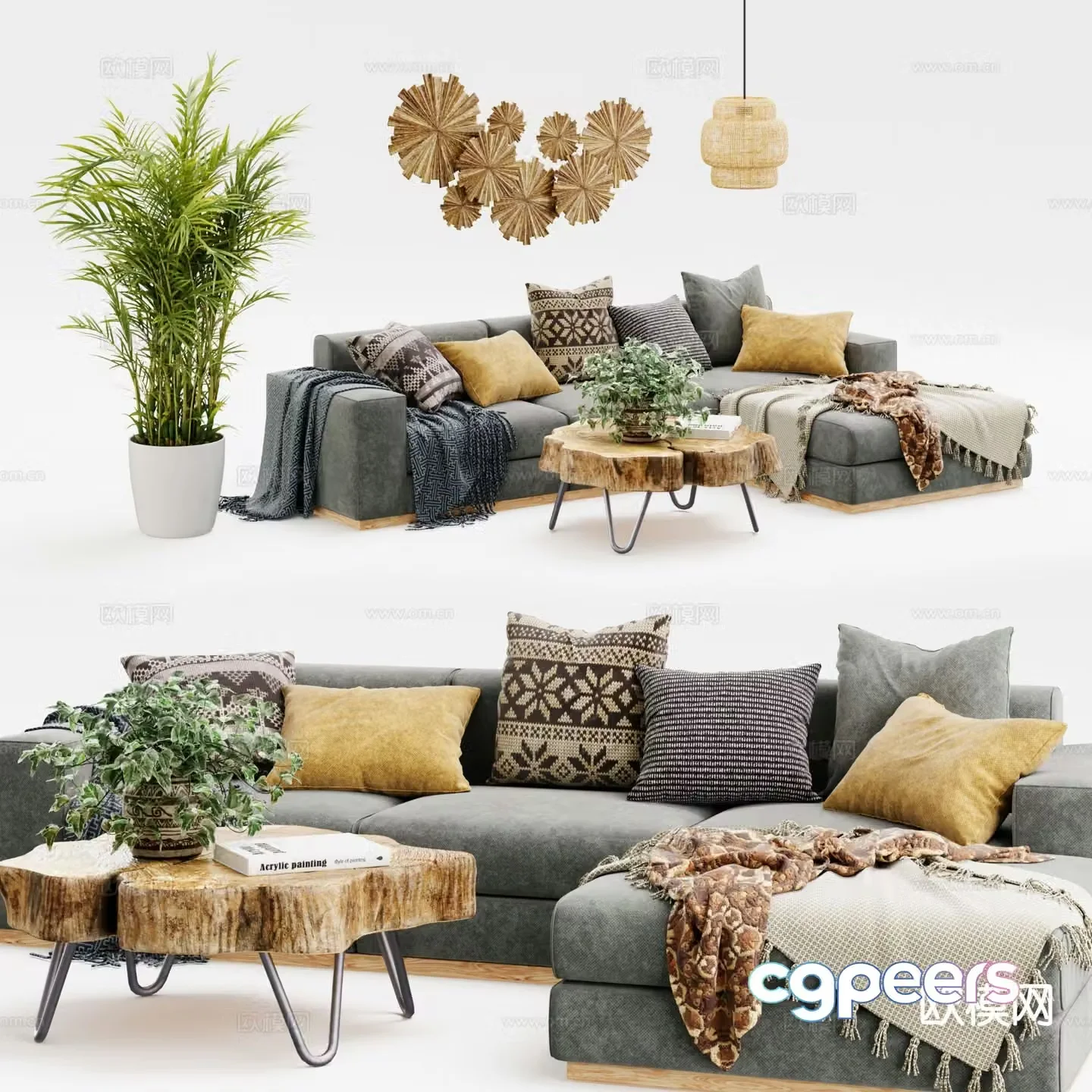 Wabi Sabi modular sofa corner sofa 3d model