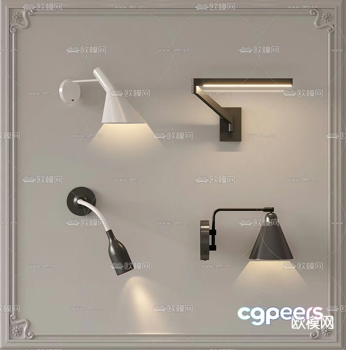 Modern wall lamp bedside lamp reading lamp 3d model