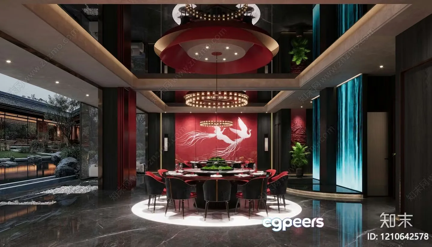 Modern Dining Room 3D Model – 9271 – VRAY Render