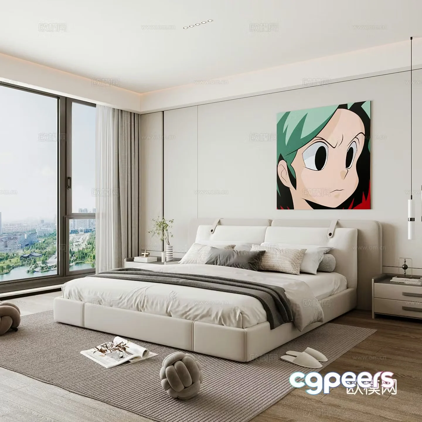 Modern home bedroom Modern bedroom Italian bedroom Simple bedroom Italian bed 3d model