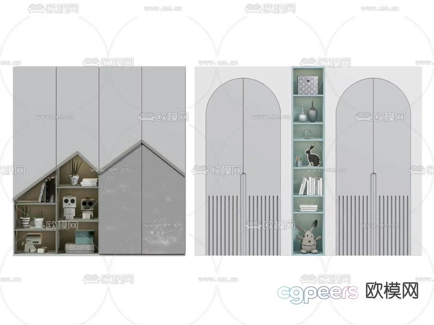 Modern children’s wardrobe 3d model
