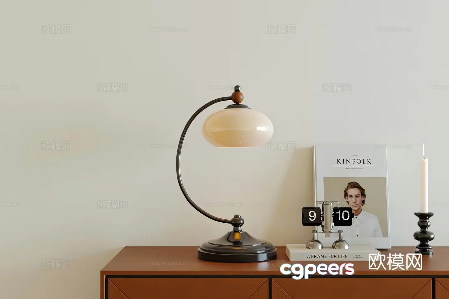 Modern medieval style table lamp decorative ornaments 3D model