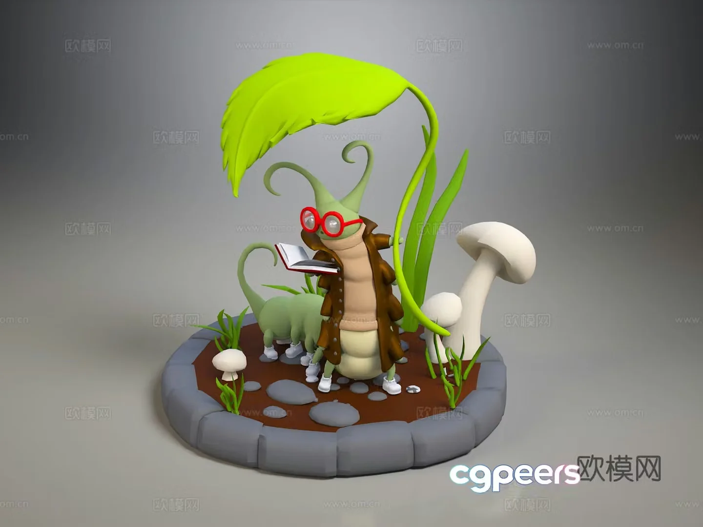 Cartoon caterpillar 3d model