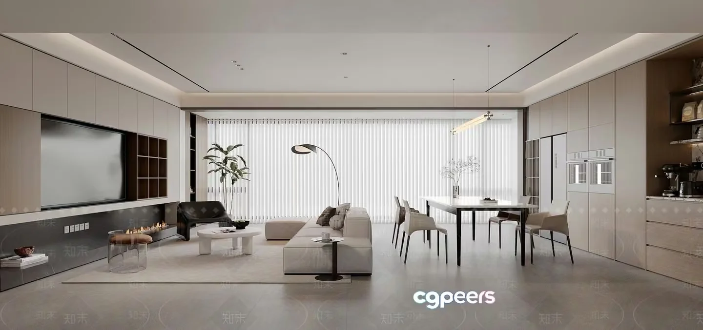 Modern Living Room 3D Model – 10138 – VRAY Render