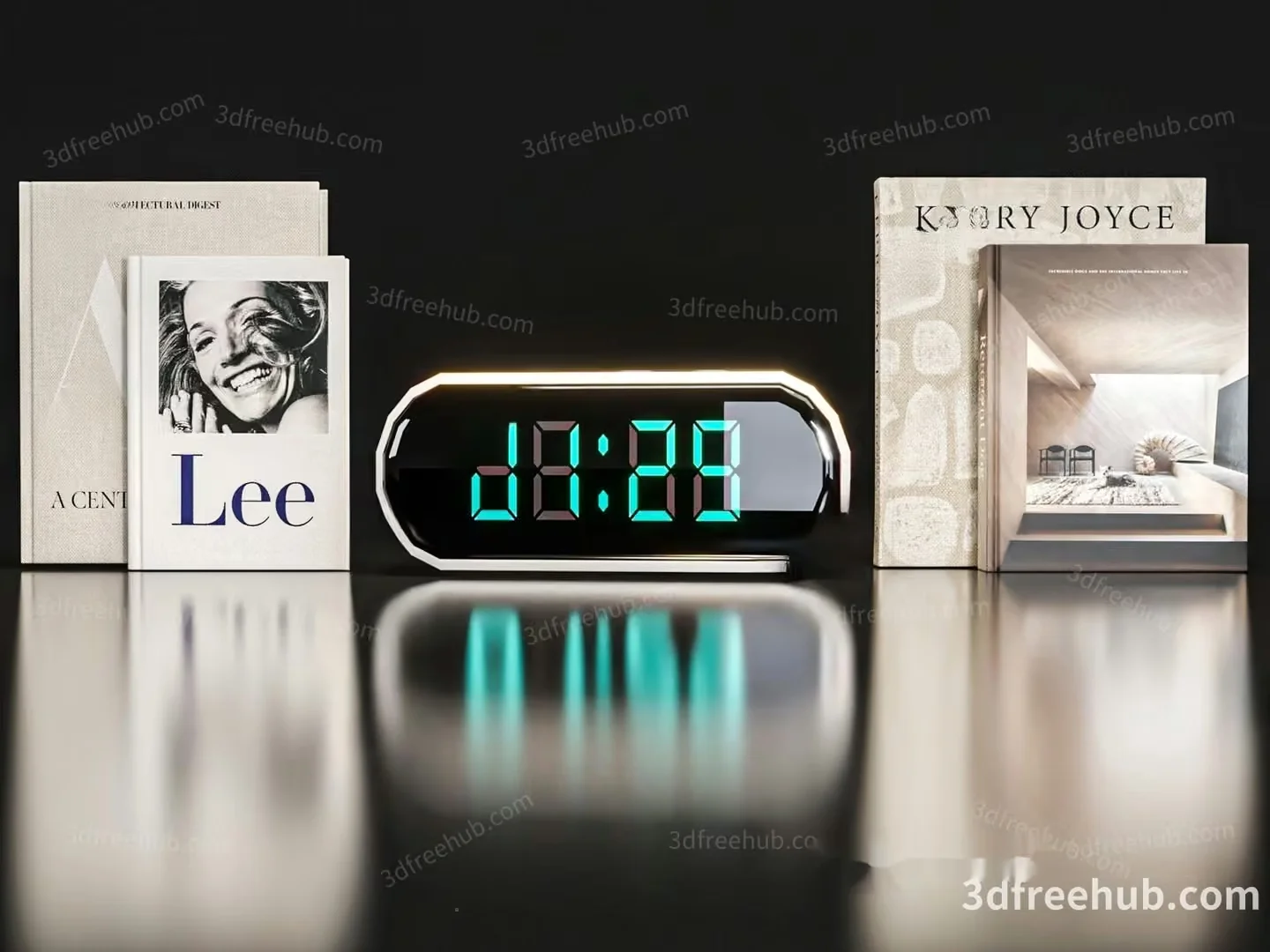 Modern Digital Clock 3D Model – 23009 – VRAY Render