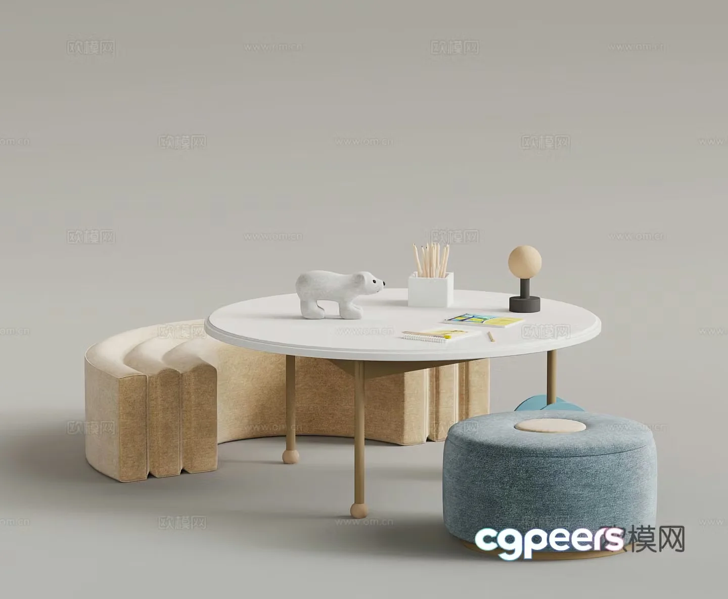 Modern children’s table 3d model