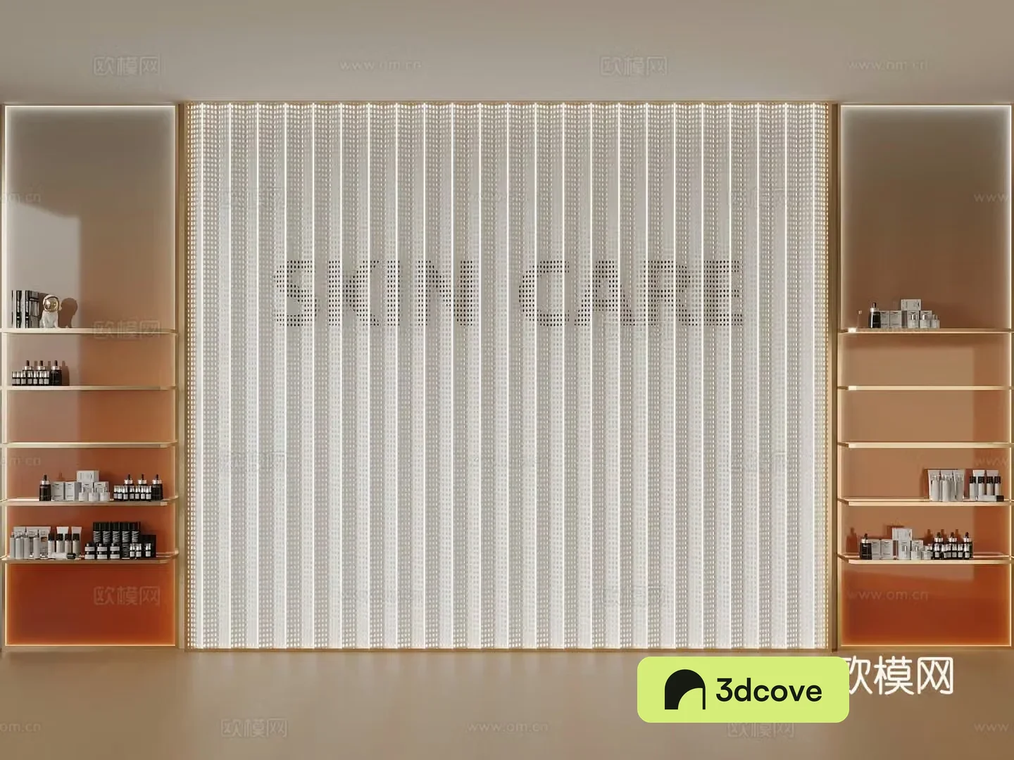 Modern cosmetics store image wall