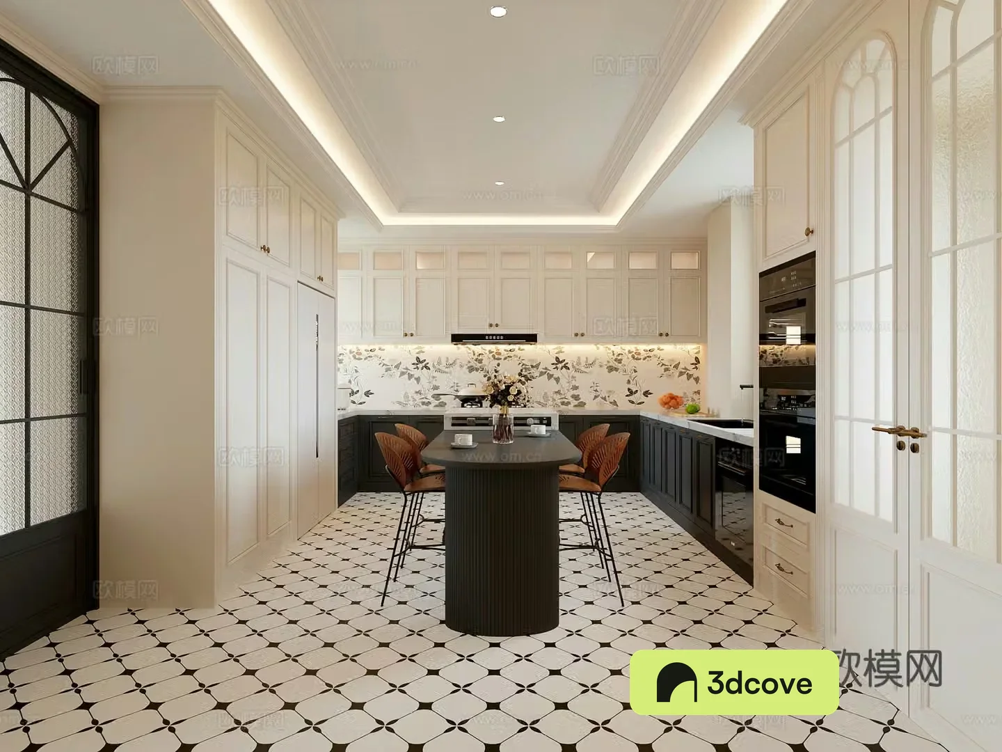 French kitchen French bar French door