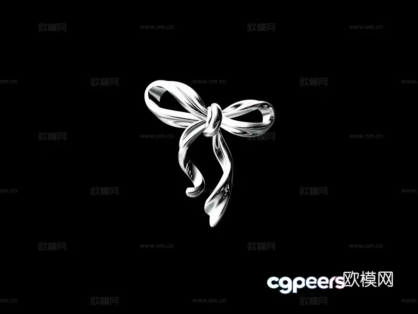 Modern stainless steel bow 3d model