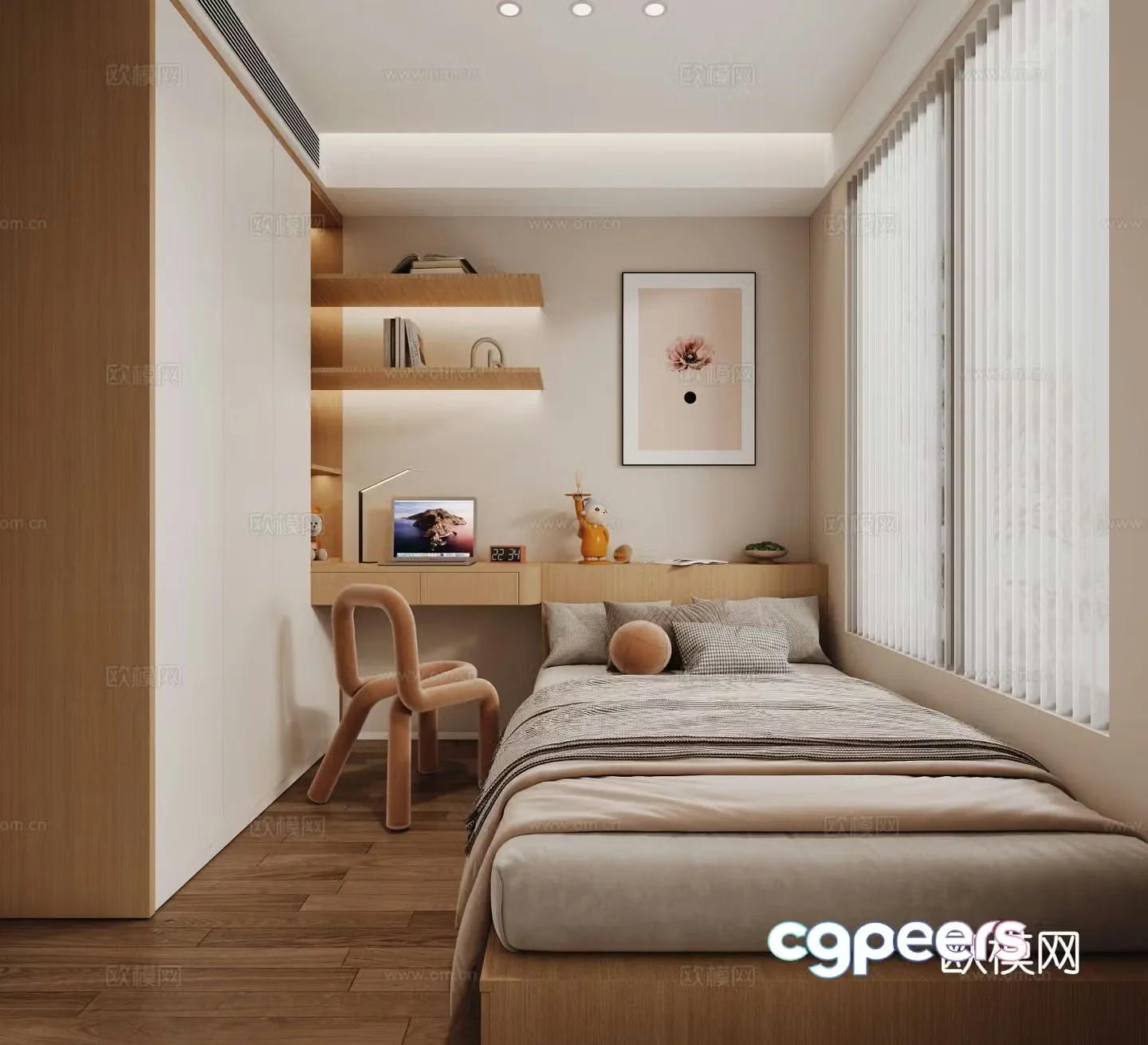 3d model of tatami bedroom and second bedroom