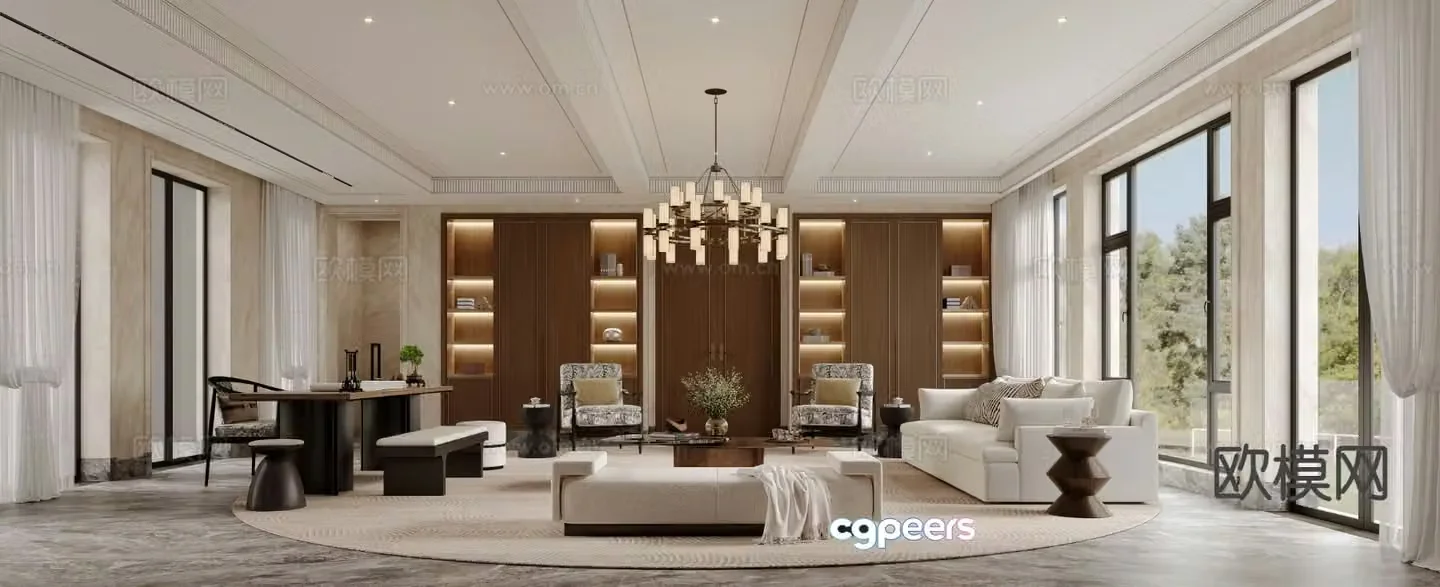 New Chinese style living room 3d model