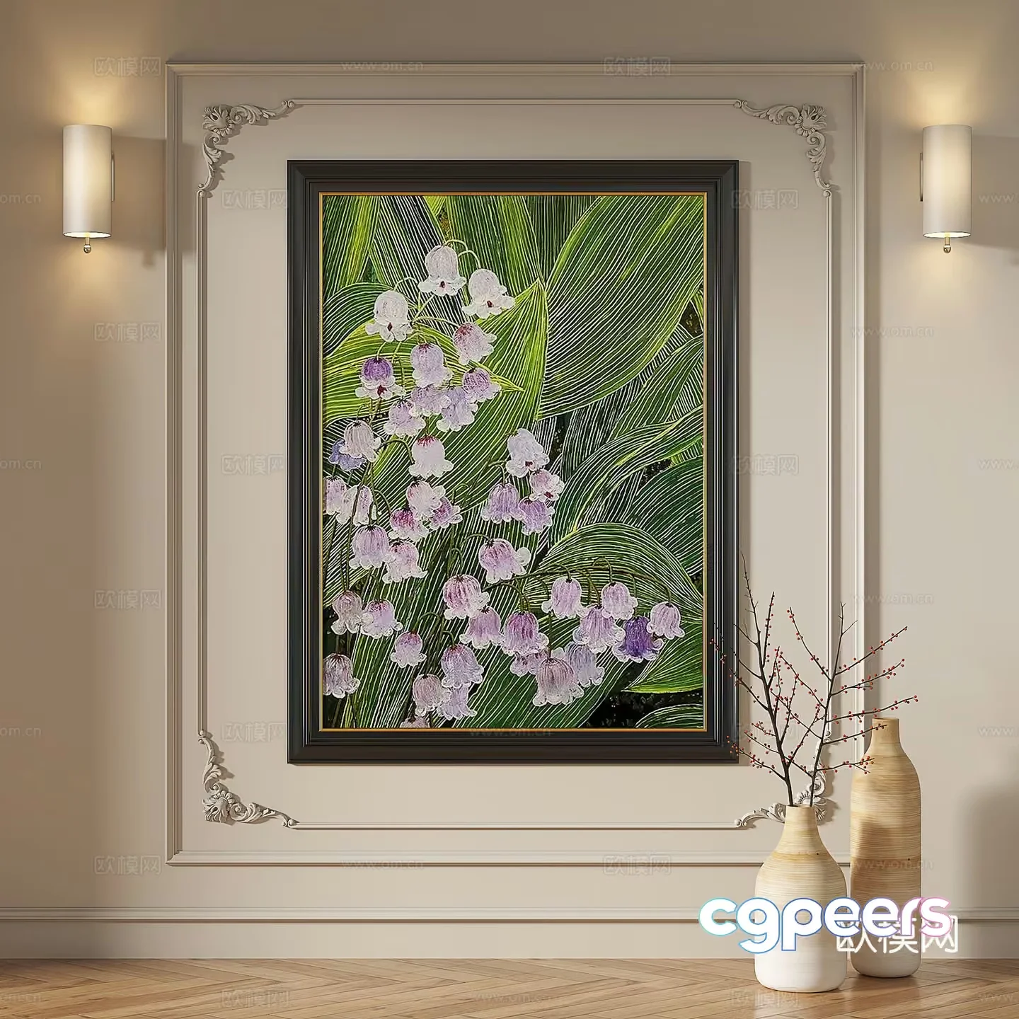 Modern Artwork 3D Model – 16340 – VRAY Render