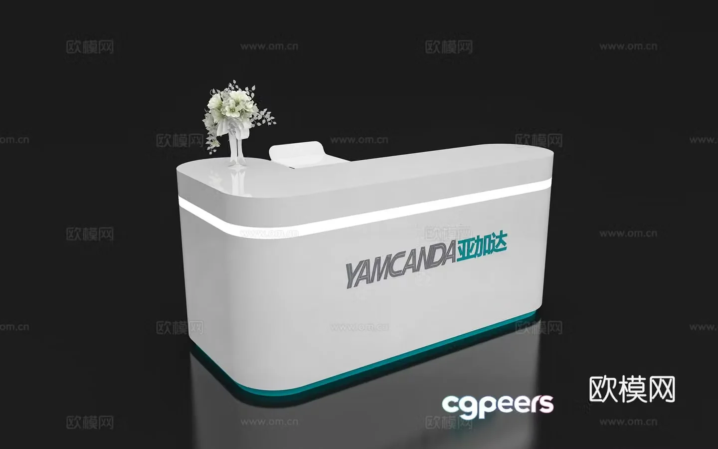Modern reception desk Exhibition display booth reception desk Front desk Bar counter Table 3D model