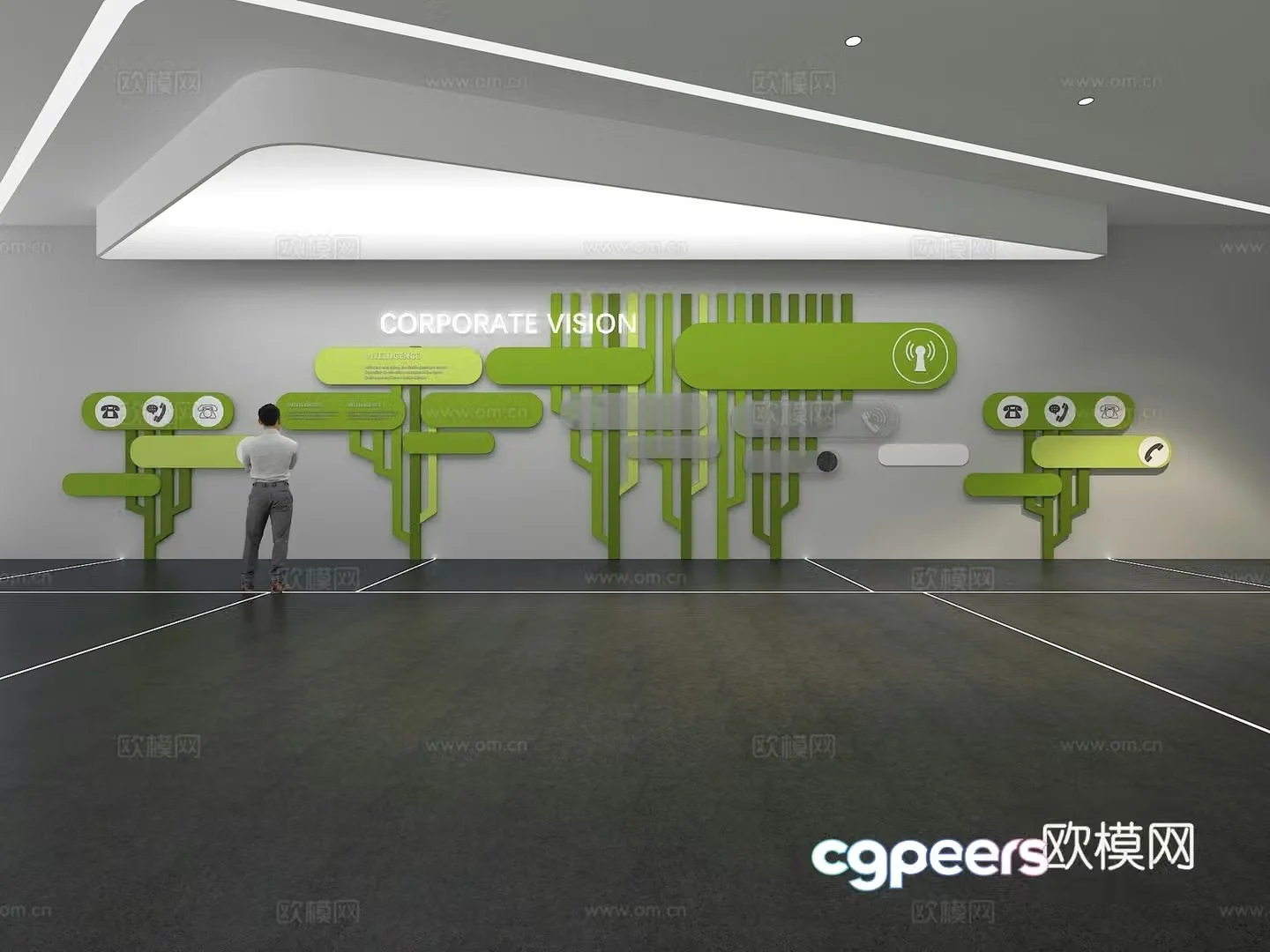 Cultural wall Corporate culture wall Display wall Classroom Exhibition hall Campus culture Corridor 3D model