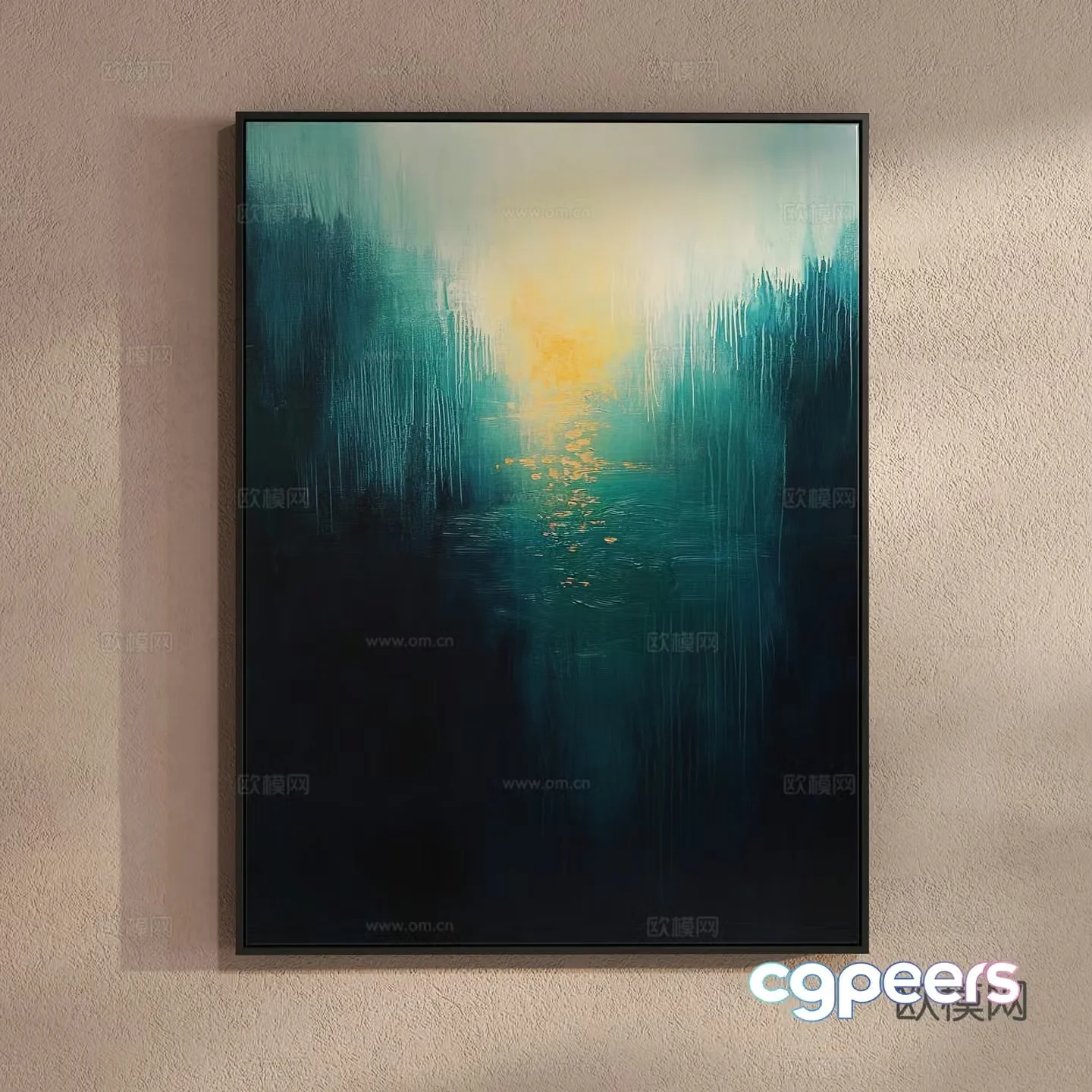 Modern oil painting art hanging painting decorative painting 3D model