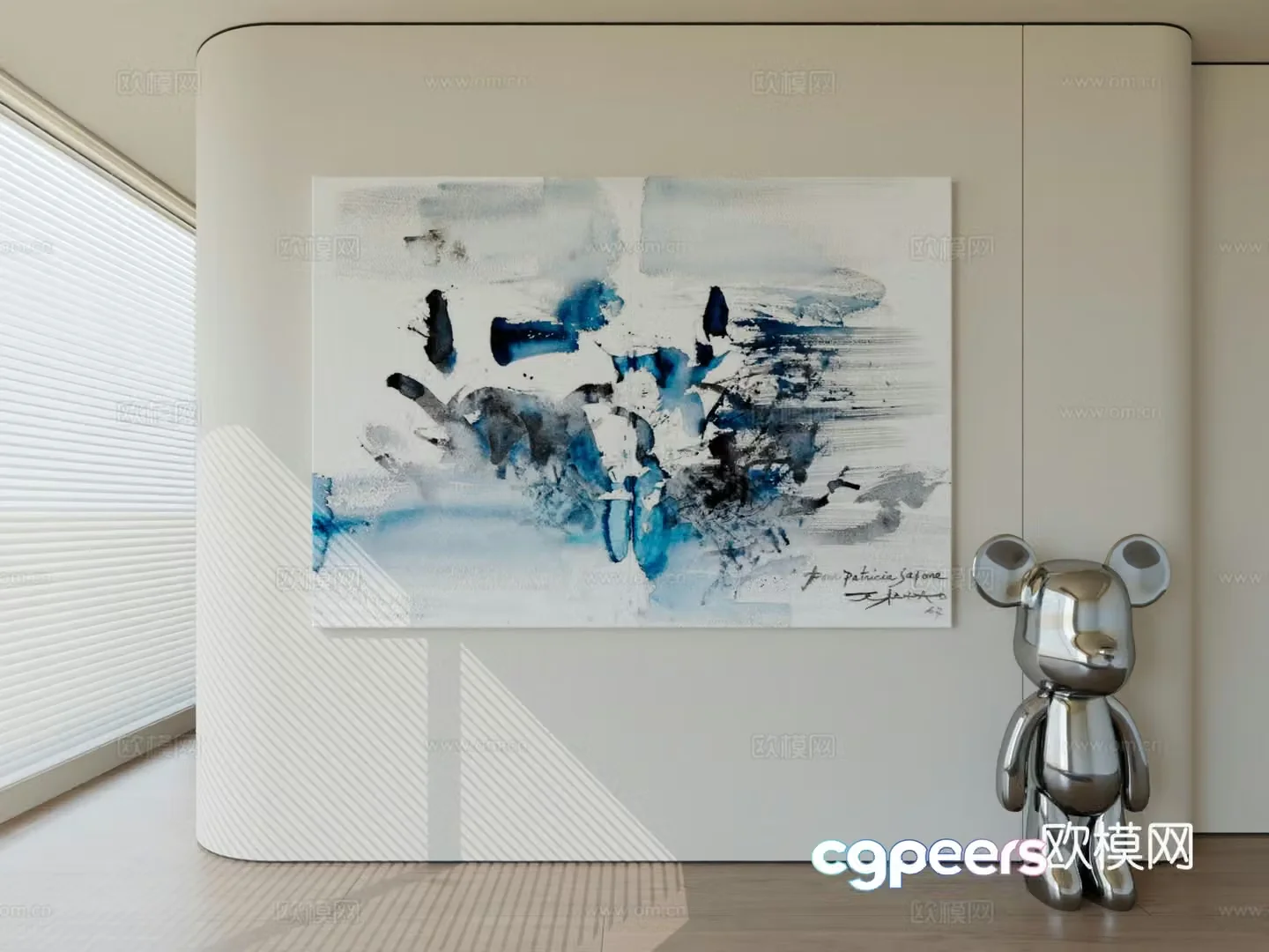 Modern minimalist hanging painting abstract art hanging painting 3d model