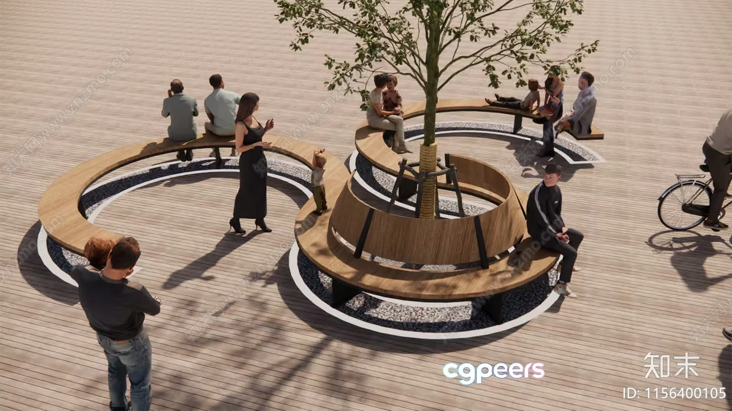 Modern Outdoor Seating Area 3D Model – 2285 – VRAY Render