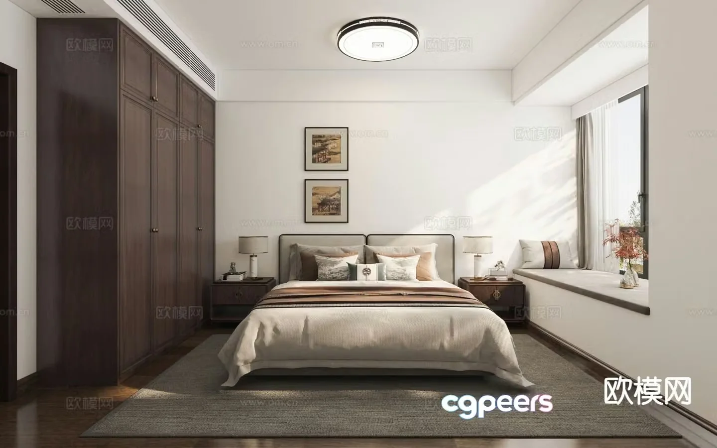 New Chinese style bedroom master bedroom 3d model