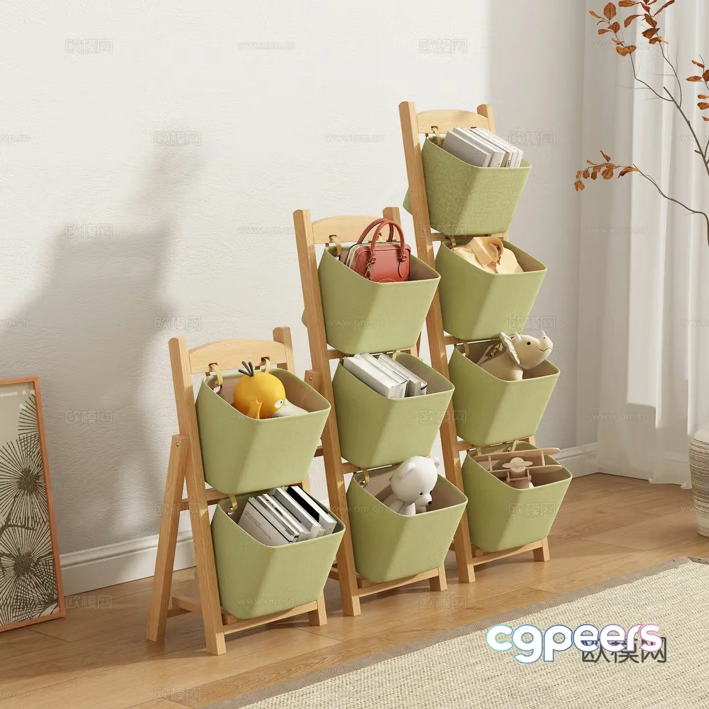 Storage rack Children’s storage rack Storage cabinet Multi-layer bookshelf Snack rack 3D model