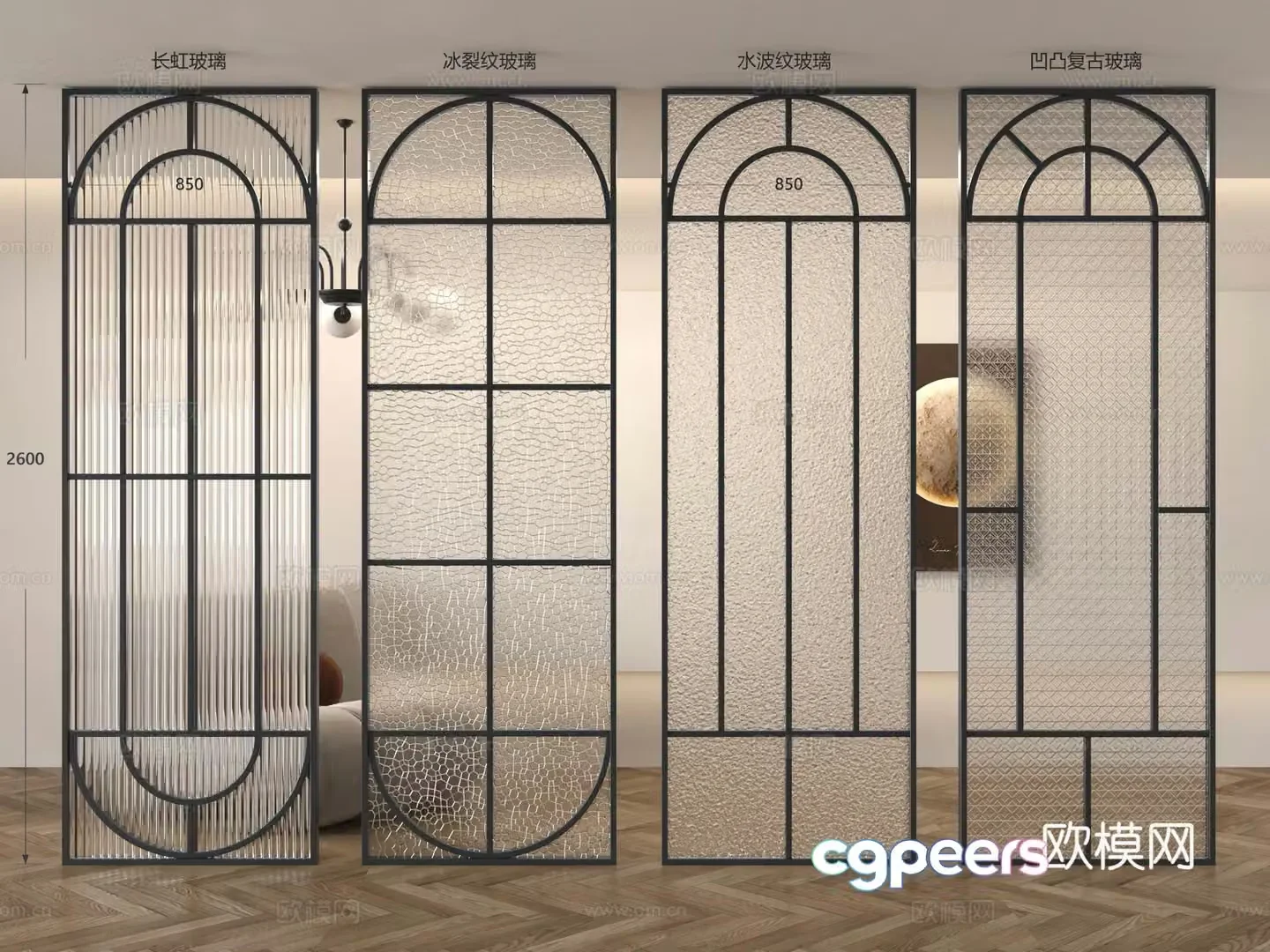 French glass partition medieval windscreen partition porch partition screen partition Changhong glass partition 3D model