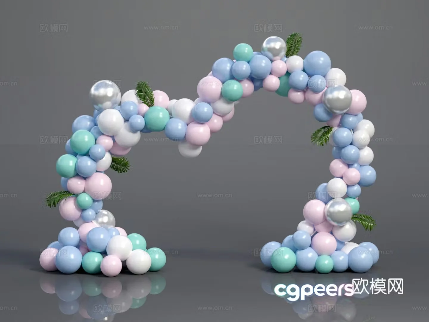 Love balloon arch beautiful 3D model