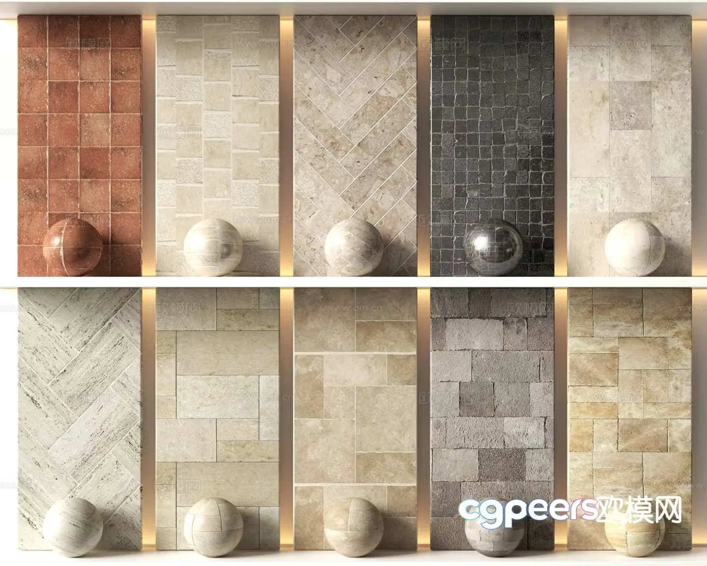 Modern antique tiles Floor tiles 3d model