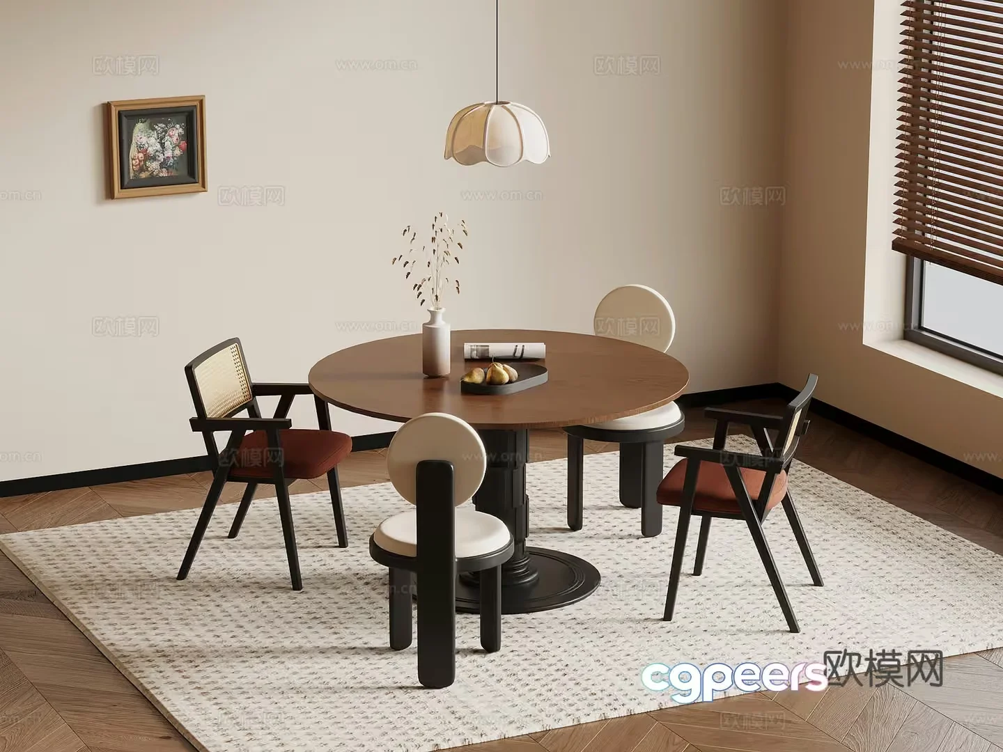 Cozy Dining Area 3D Model – 19797 – VRAY Render