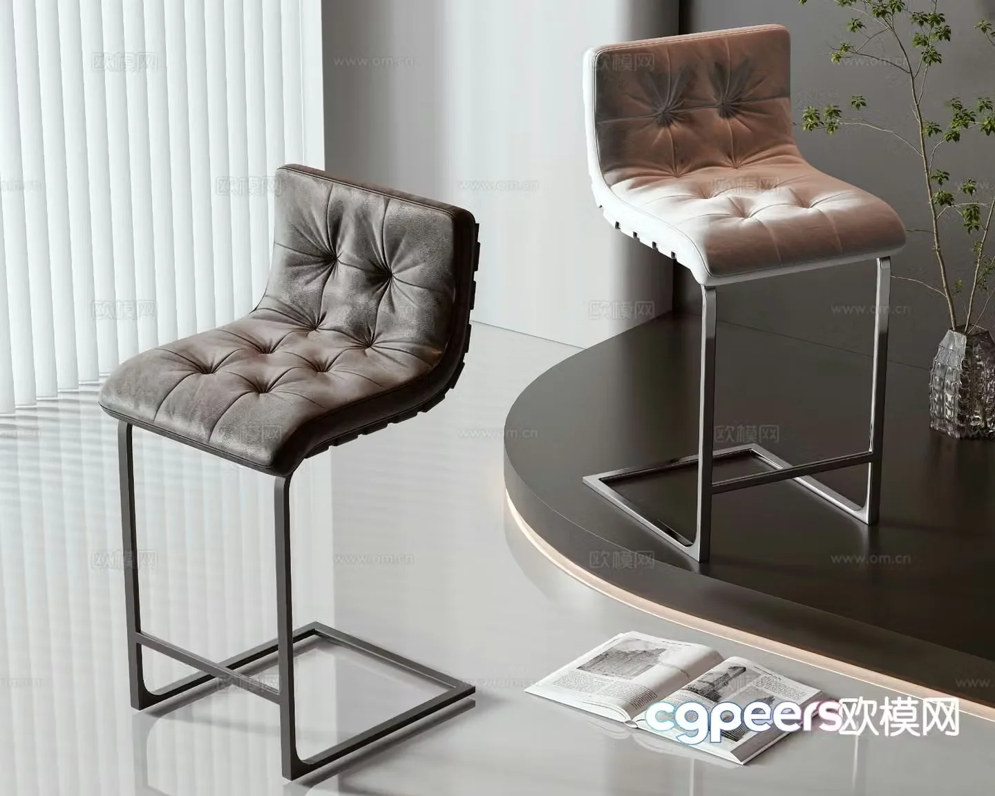 Modern bar stool 3d model