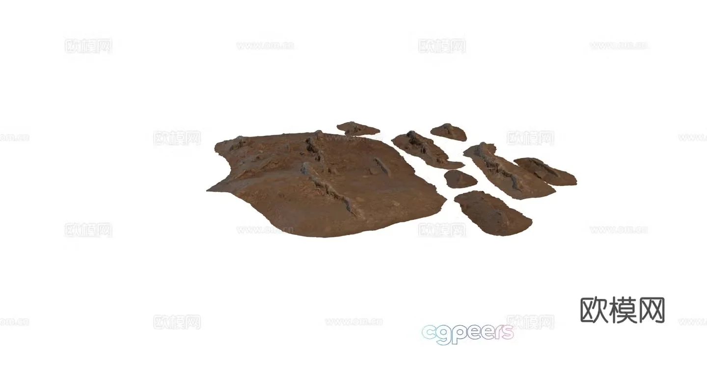 Modern pebbles sand gravel gravel seaside beach brick stone coastal rock combination 3d model