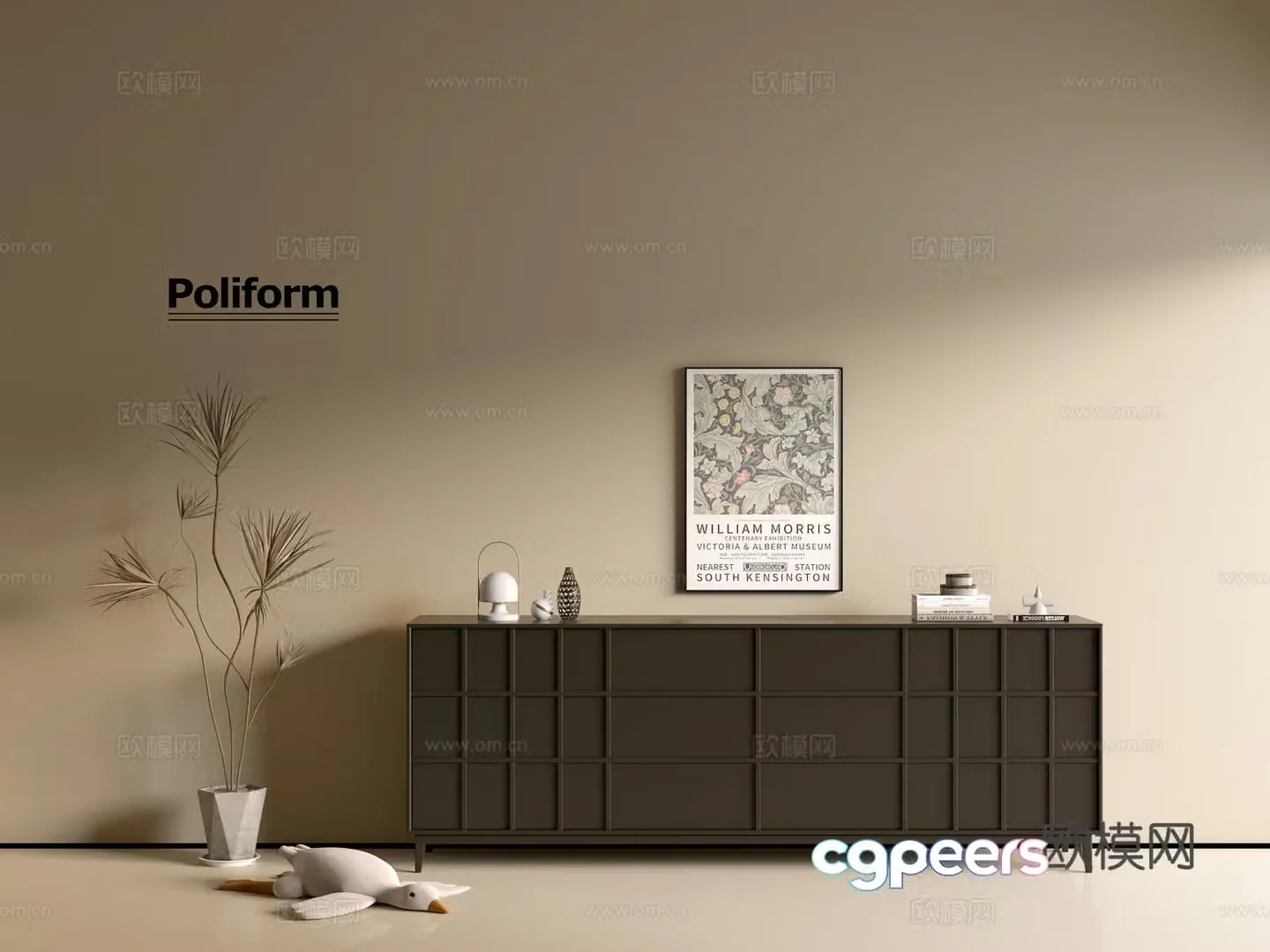 Modern black cabinet ins wind side cabinet chest cabinet low cabinet whole cabinet dining side cabinet balcony cabinet 3d model