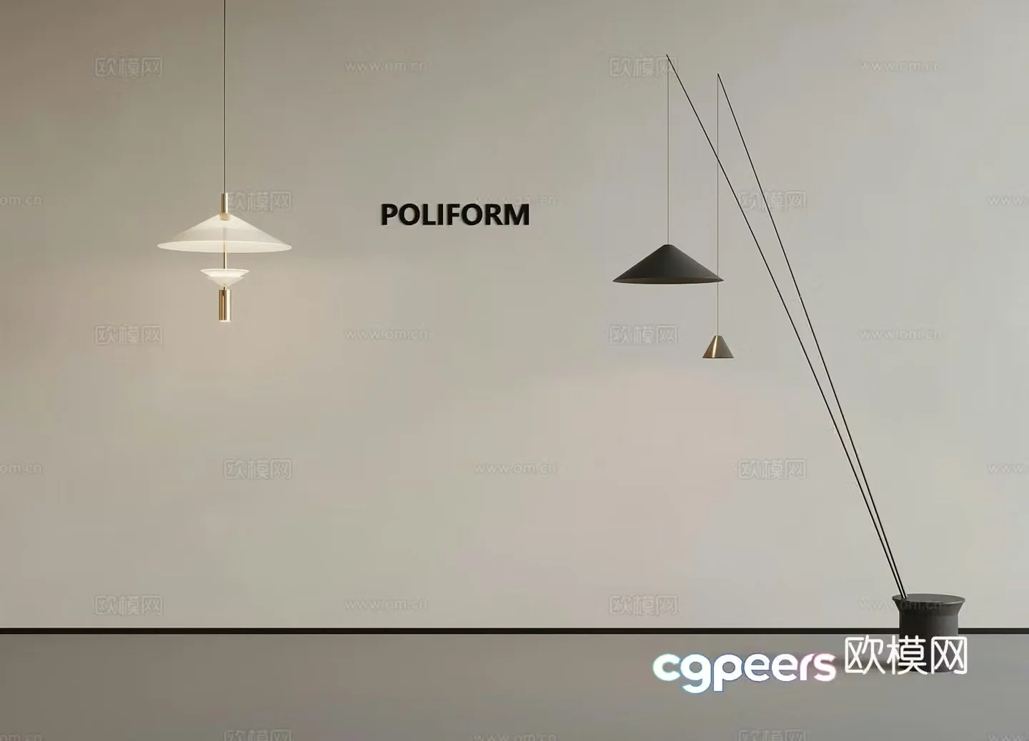 Modern floor lamp chandelier interior art lamp 3d model
