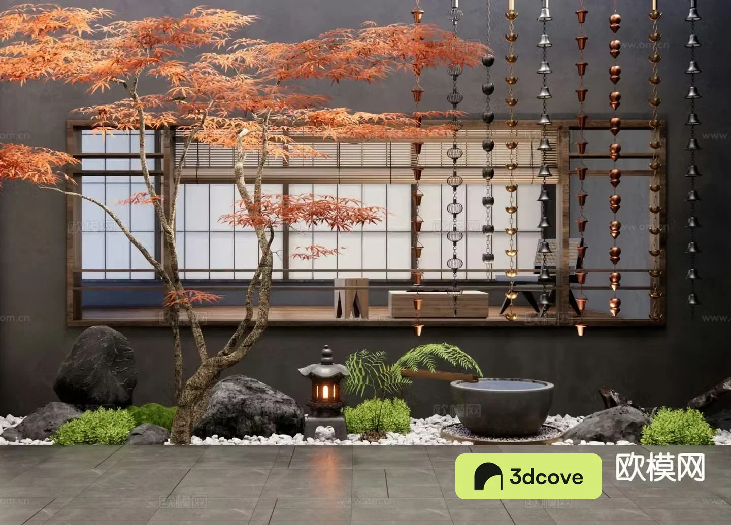 New Chinese style interior landscape interior landscaping