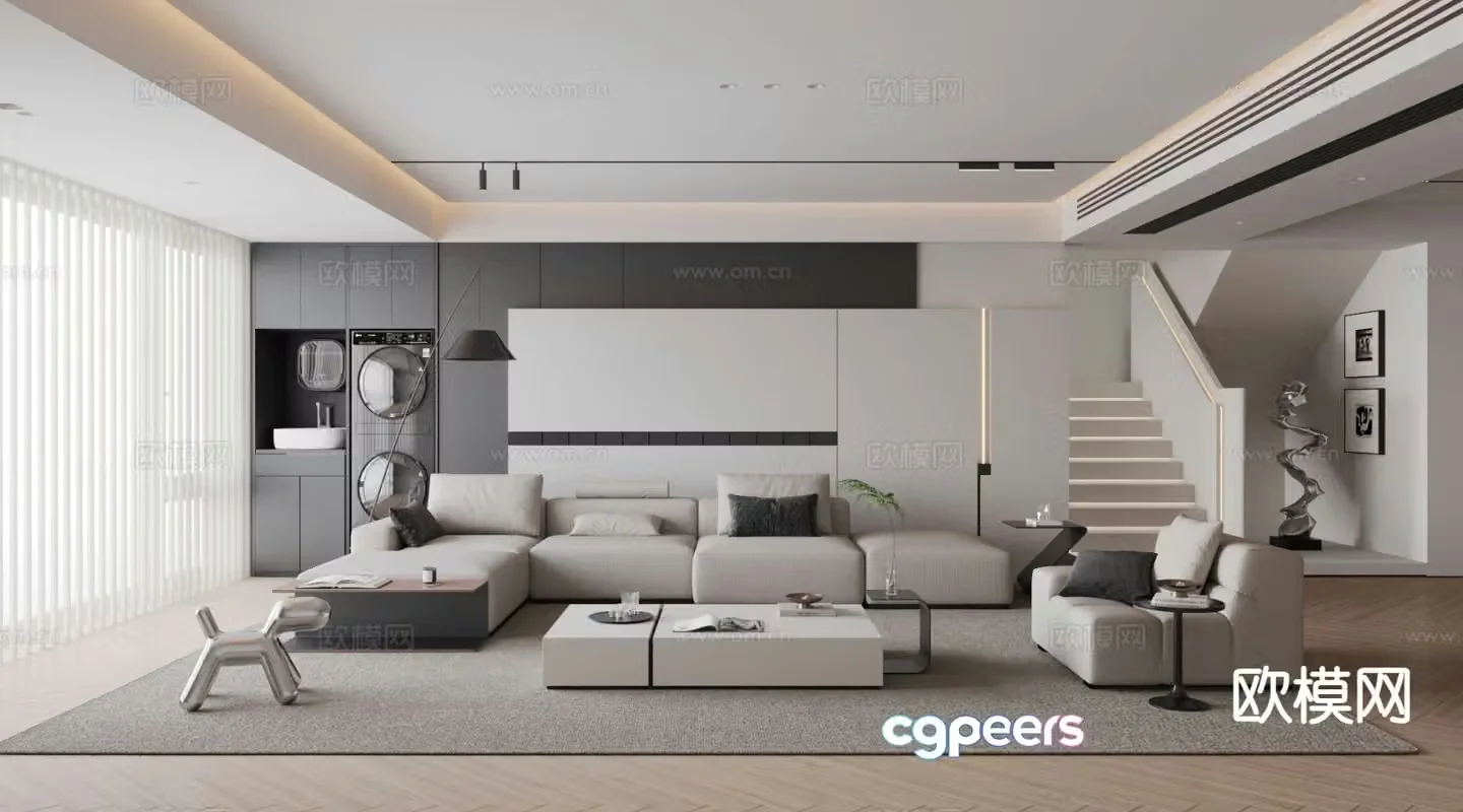 Modern living room 3d model