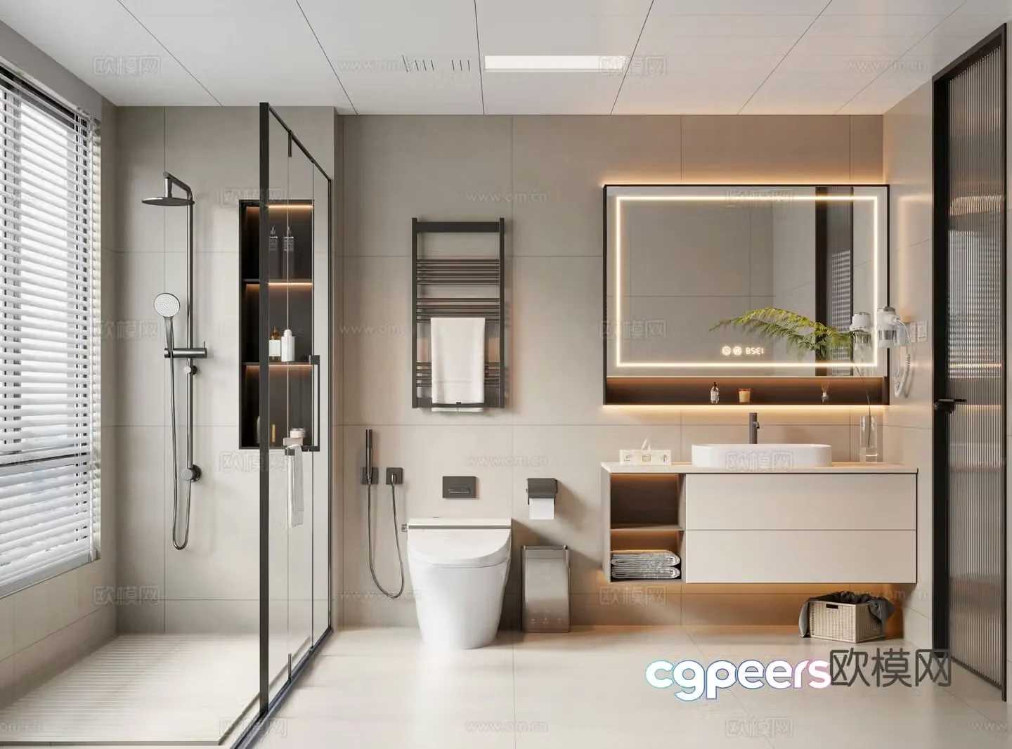 Modern bathroom bathroom 3d model