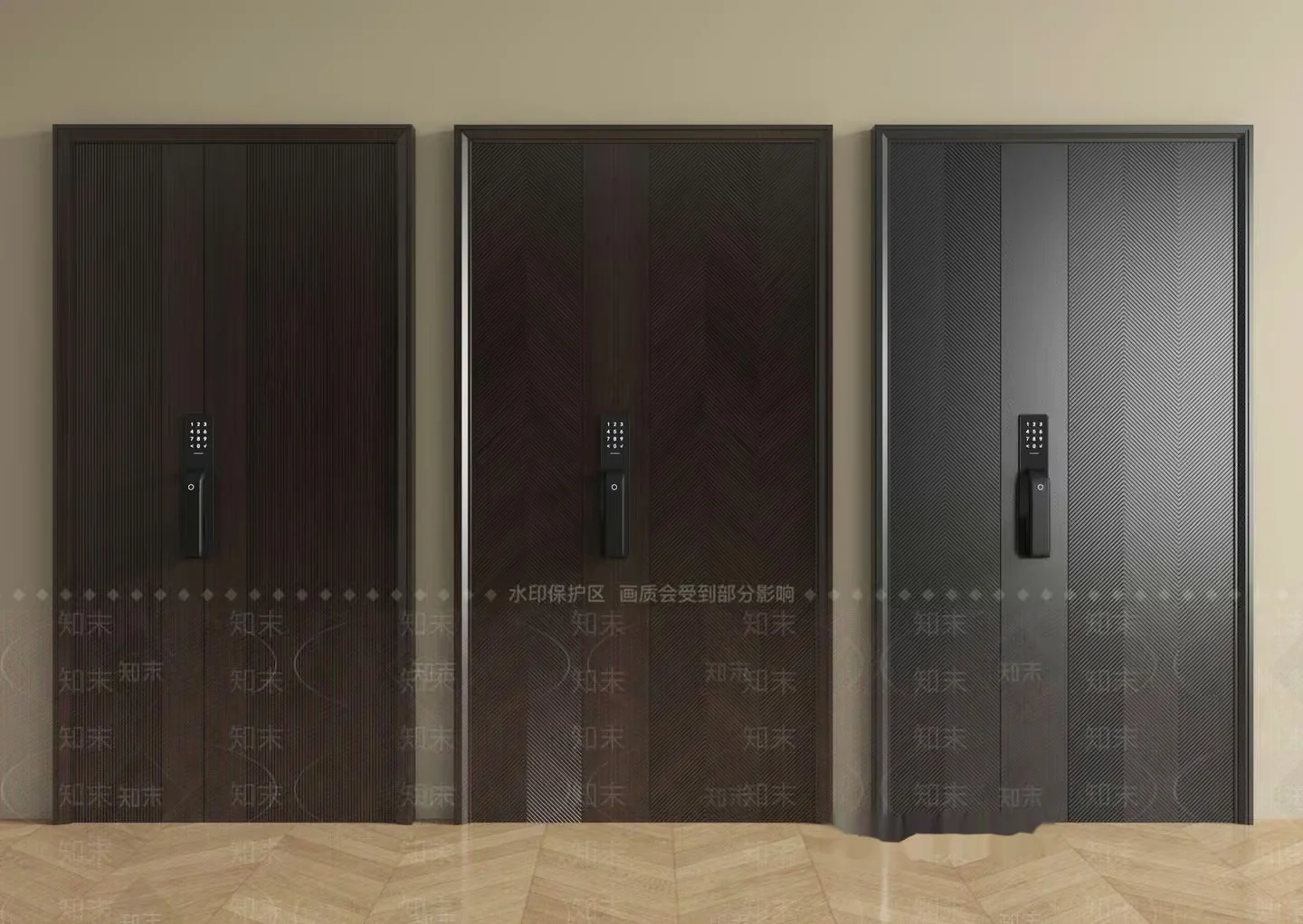 Modern Brown Doors 3D Model – 8650 – VRAY Render