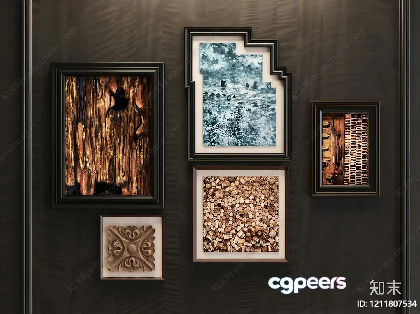 A Collection Of Framed Art 3D Model – 1366 – VRAY Render