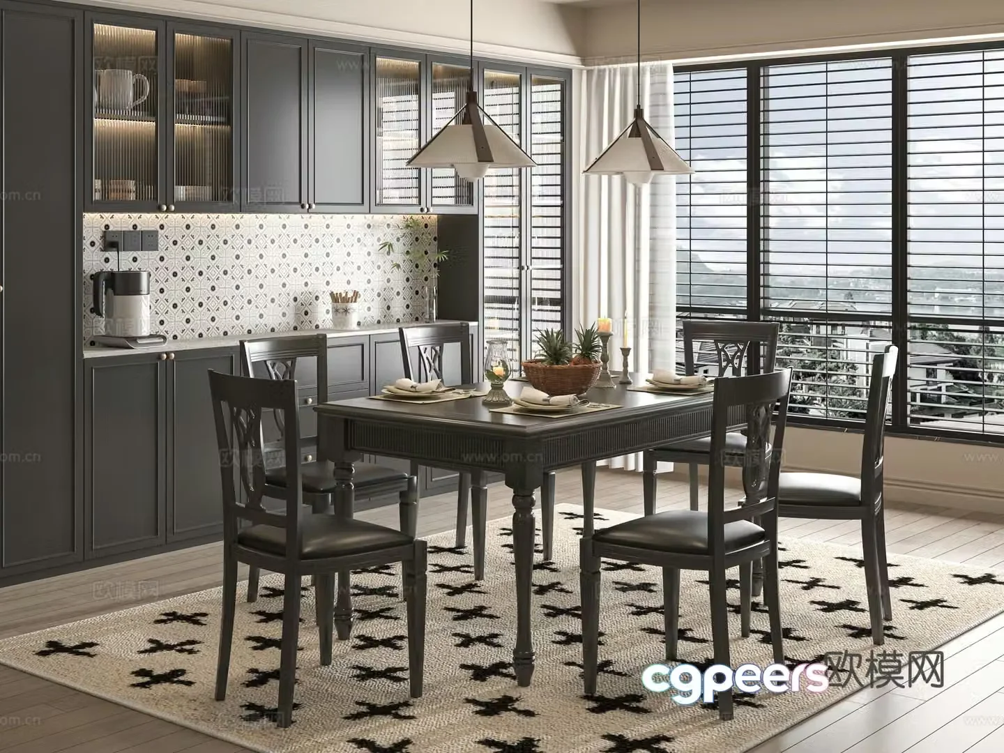 French home restaurant 3d model