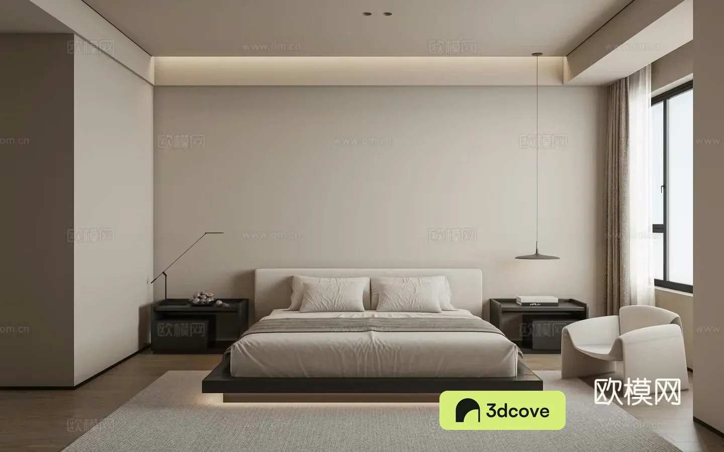 Modern minimalist home bedroom
