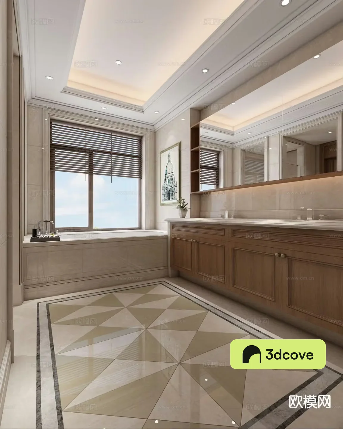 Simple European villa bathroom