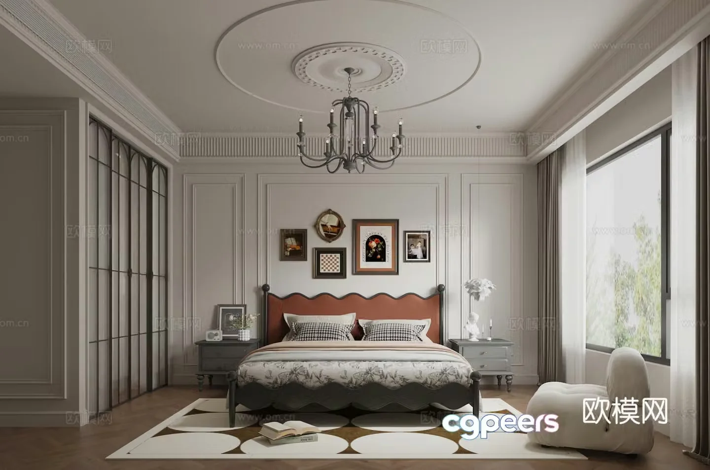Middle-aged bedroom 3d model